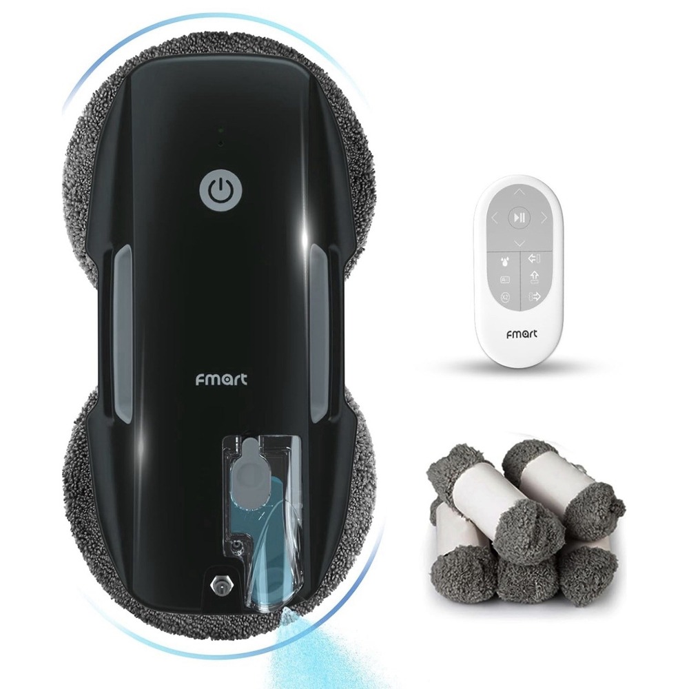 FMART T9Pro Robot Window Cleaner Remote Control Auto Spray for High Windows Blac